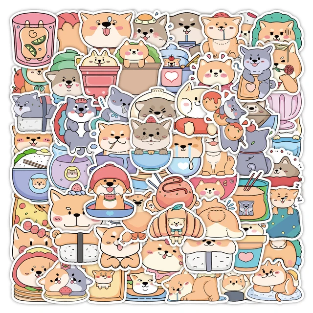 10/30/60pcs Cute Doge Dog Animal Cartoon Stickers Aesthetic Decals  Scrapbook Laptop Phone Decoration Sticker Kids Classic Toy - AliExpress