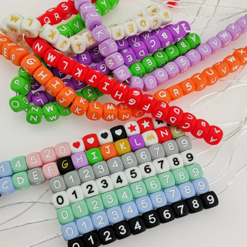 10Pcs 12mm Sage Silicone Alphabet Letter Beads 26 English Letter Baby Name Beads Teething Pacifier Chain Silicone Baby Teether 4
