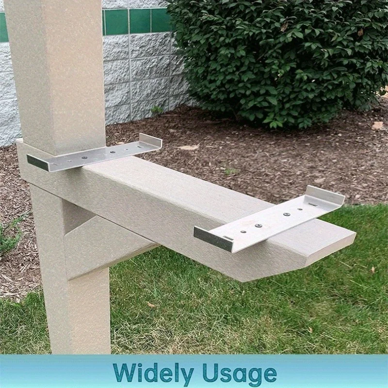 Heavy Duty Aluminum Mailbox Mounting Bracket Durable Metal Post Installation for 8in Wide Floor Sturdy Ground Mailbox Fixture