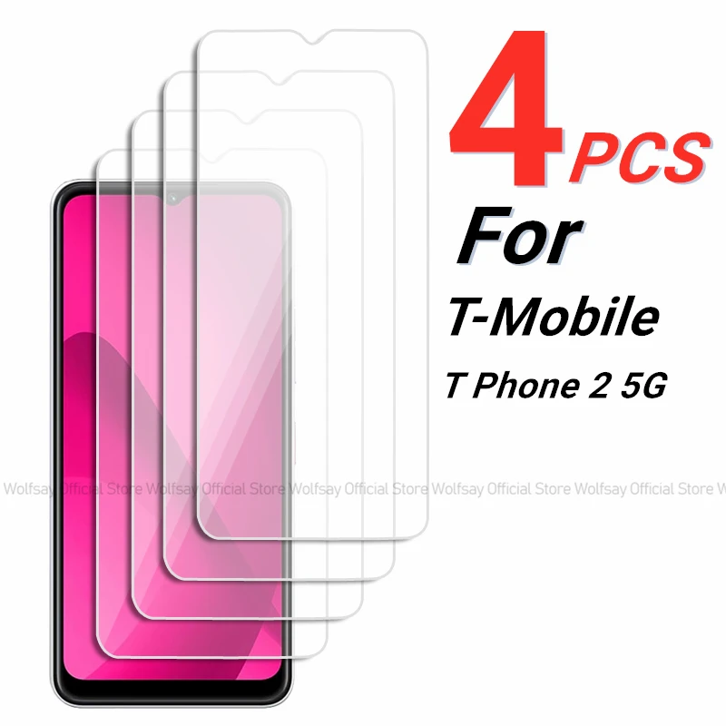 2/4PCS Screen Protector For T-Mobile T Phone 2 5G Tempered Glass For T-Mobile T Phone 2 5G Full Glue Cover Screen Phone Glass 1