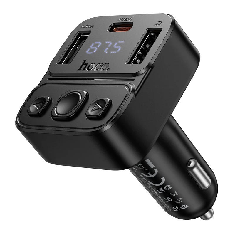 HOCO E87 35W High Power Car FM Transmitter with PD20W & 15W Fast Charging