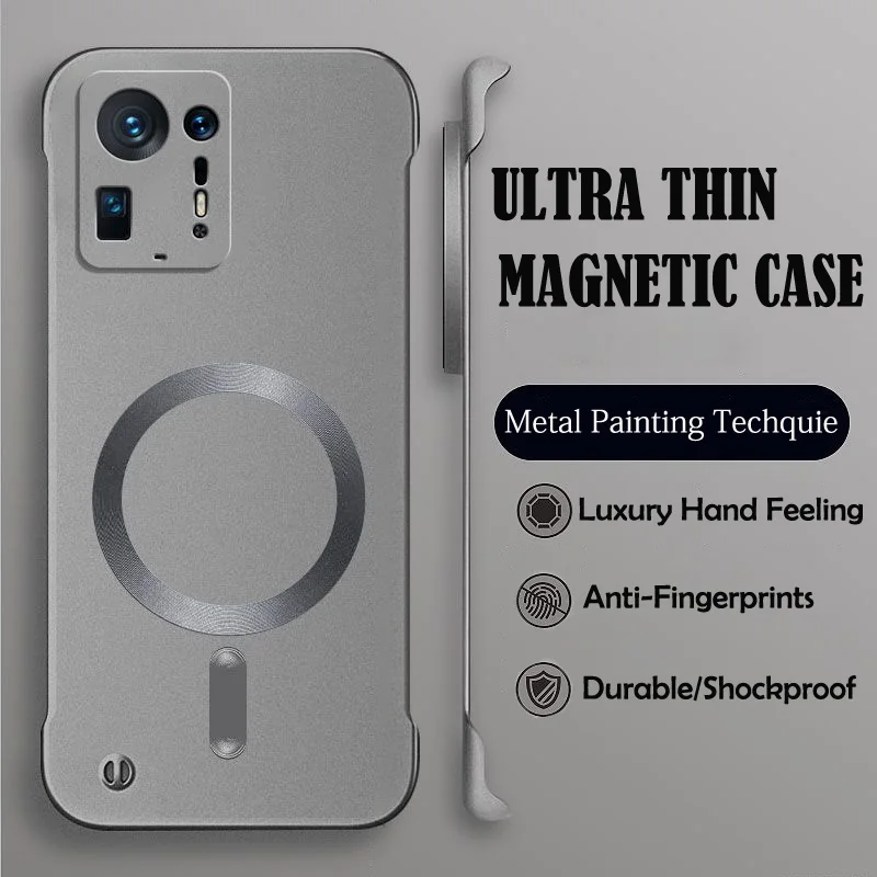 Luxury Magnetic Wireless Charging Phone Case with Hard Protective Bumper