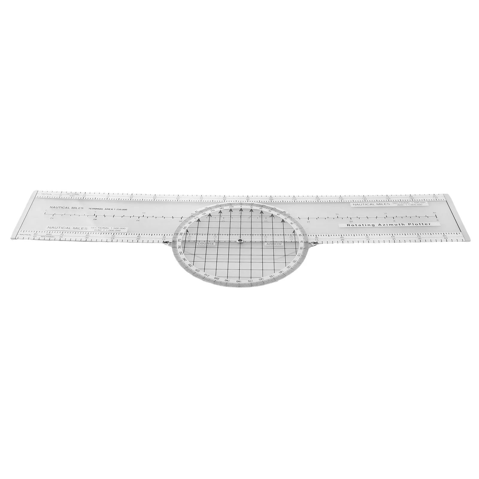 ABS Aviation Flight Navigation Plotter 360-Degree Rotating Aviation Plotter Slide Ruler Used For Pilot Training