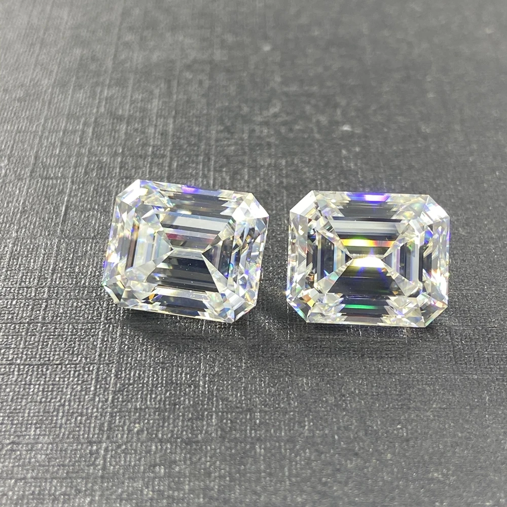 DJMAX Rare Super White Emerald Cut Moissanite Loose Stone D Color Lab Grown champagne Pink Certified Emerald Moissanite Diamonds 3