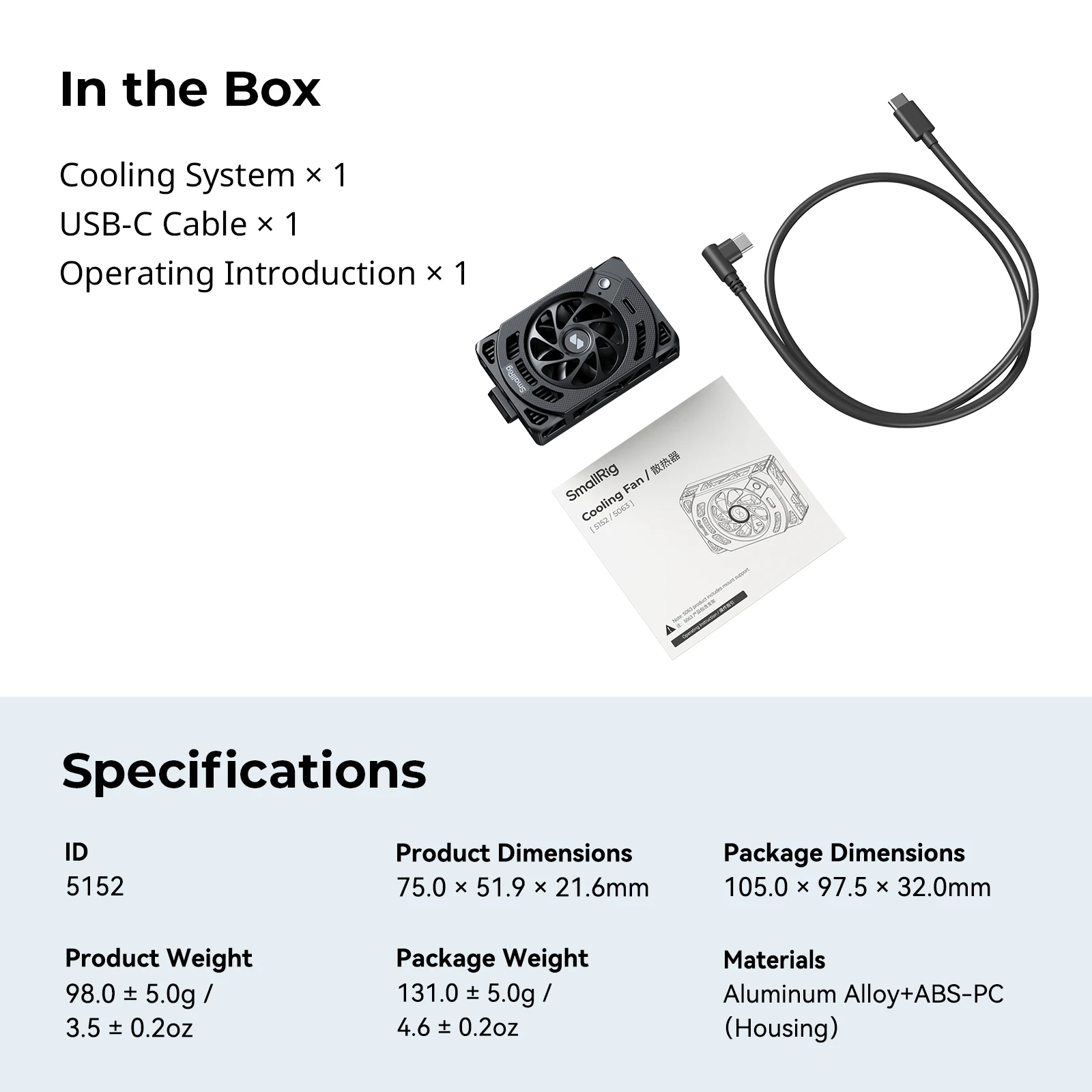 SmallRig TEC冷却ファン ソニー指定カメラ用 ソニーZV-E1/ZV-E10/ZV-1