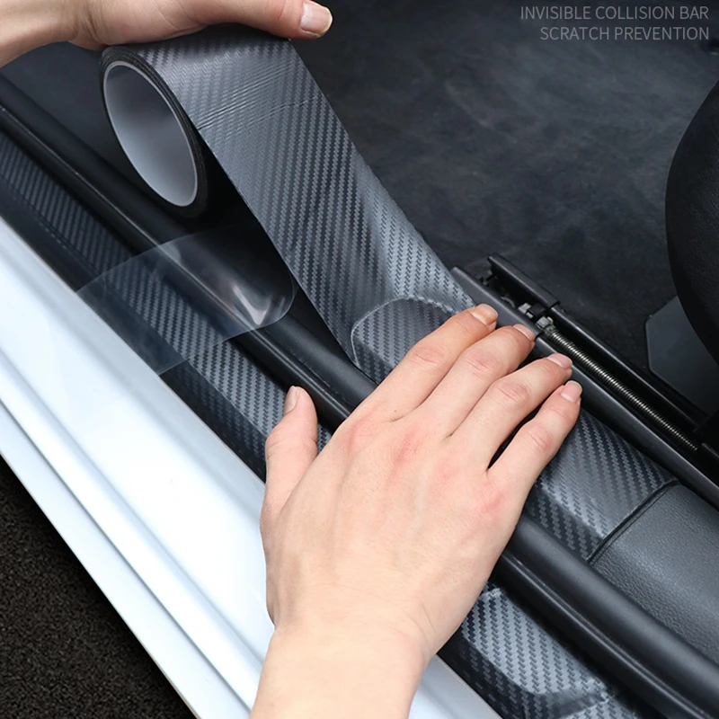 

Black Carbon Fiber Car Anti-collision Film Anti-Scratch Car Door Sill Anti-slip Surface Film Universal Waterproof Sticker