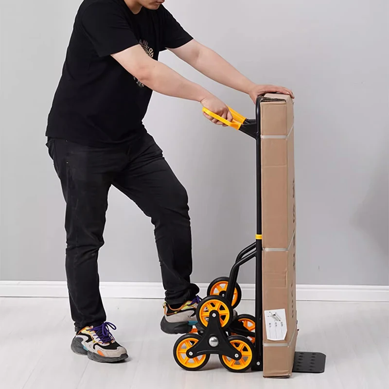 Stair Climber Hand Truck and Dolly, 200KG Capacity Heavy-Duty Trolley Cart with Telescoping Handle and Rubber Wheels