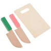 Children's Knife Toys Kitchen Game Veggies Safe Wood Plaything Kids Wooden Cutting Board for 1