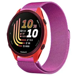Milanese Mesh Wristband - Elegant Stainless Steel Adjustable Strap, 22mm & 20mm Sizes - Forerunner 570 42mm ( Purple)