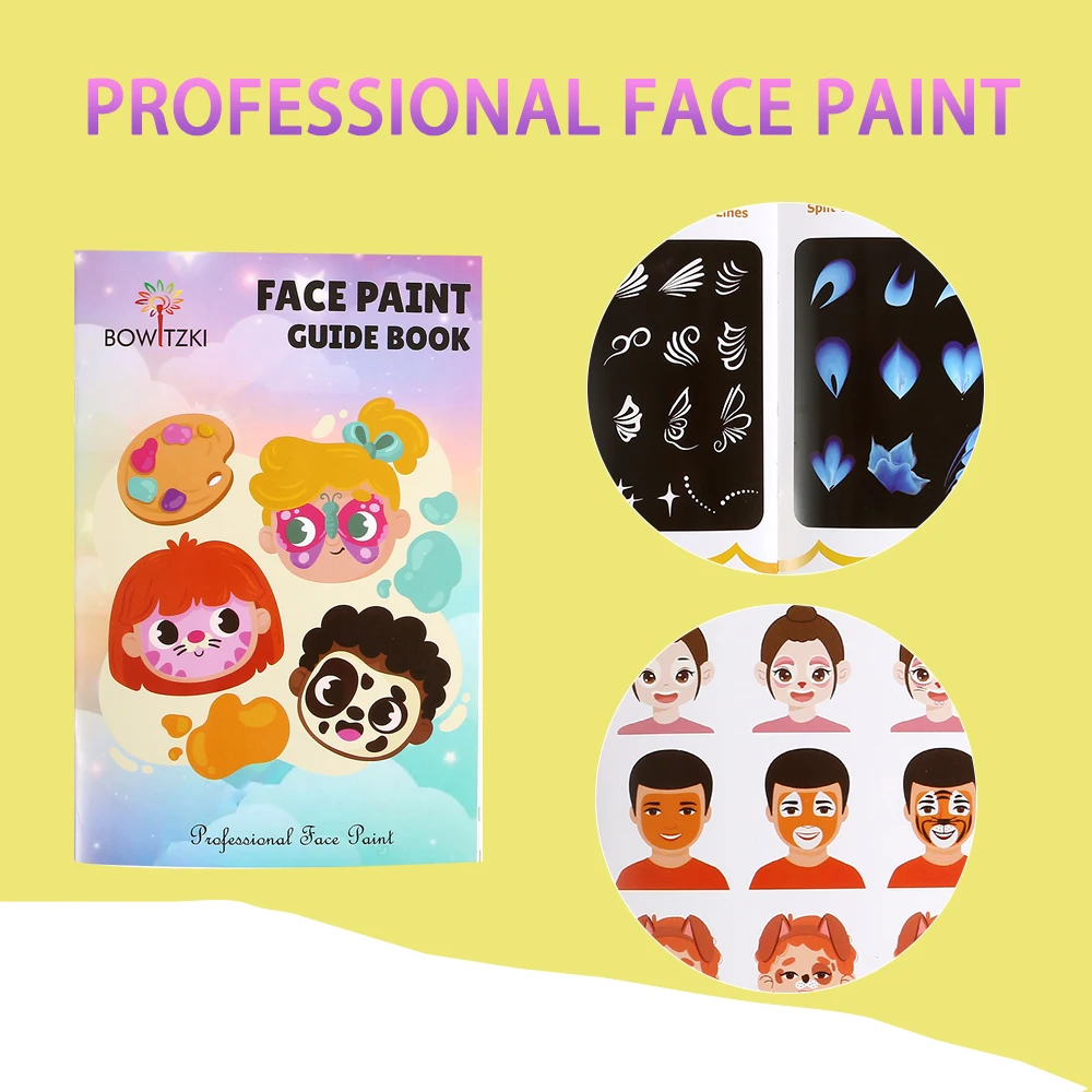 Bowitzki Professional Face Paint Kit For Kids Adults Facial Paint Set One Stroke Split Cake Palette Body Paint Hypoallergenicity 4