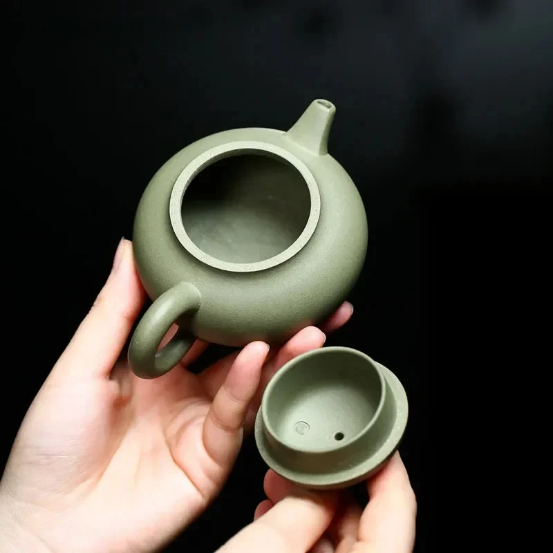 150ml Yixing purple clay teapot, handmade three legged frame shaped original mineral Kung Fu tea set by famous craftsmen