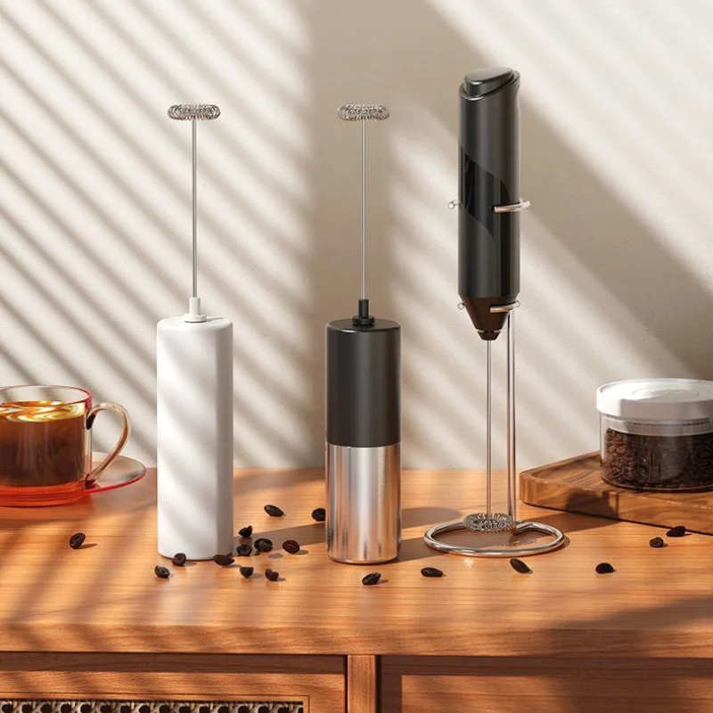Electric Milk Frother 1PC Home Small Handheld Cordless Whisk Coffee Creamer Egg Milk Stirring Stick 2