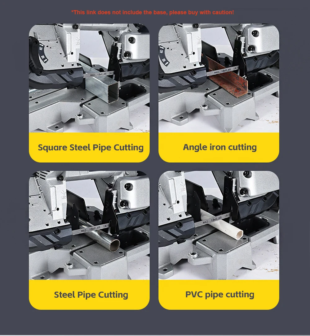 1100W Portable Band Saw Machine 0-45° Angle Cutting Machine Band Saw with LED Li