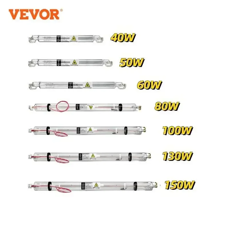 Vevor Tubo Laser Co2 40W 50W 60W 80W 100W 130W 150W Potente Da 700Mm A 1830Mm Di Lunghezza Vetro 80Mm Di Diametro Per Macchina Da Taglio Per Incisore