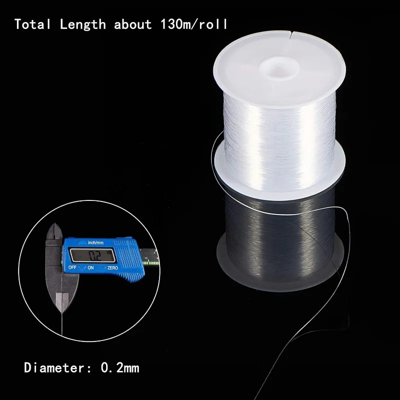 5~100m Clear Invisible Craft Nylon Thread 0.2~1mm Monofilament Fishing Line  Bead String Cord for Gemstone Jewelry - AliExpress