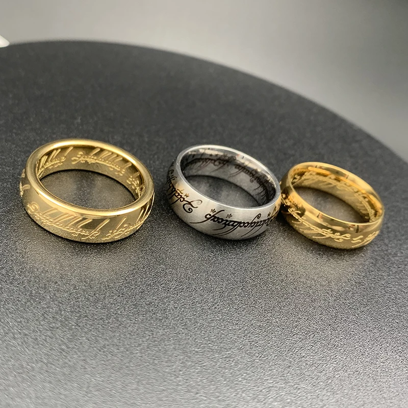 Lord of Finger Rings 3D Engraving Spanish Sanskrit Stainless Steel Ring finger ring,stainless steel ring