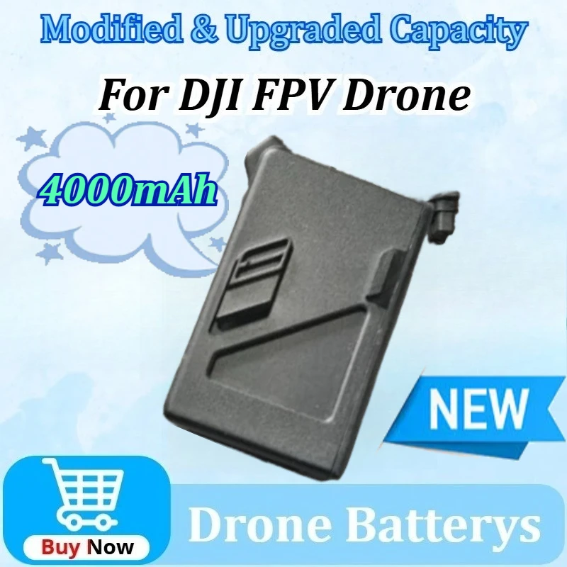 Batterie intelligente 4000mAh 22.2V pour DJI FPV posée sur une surface, autonomie prolongée 27 min.