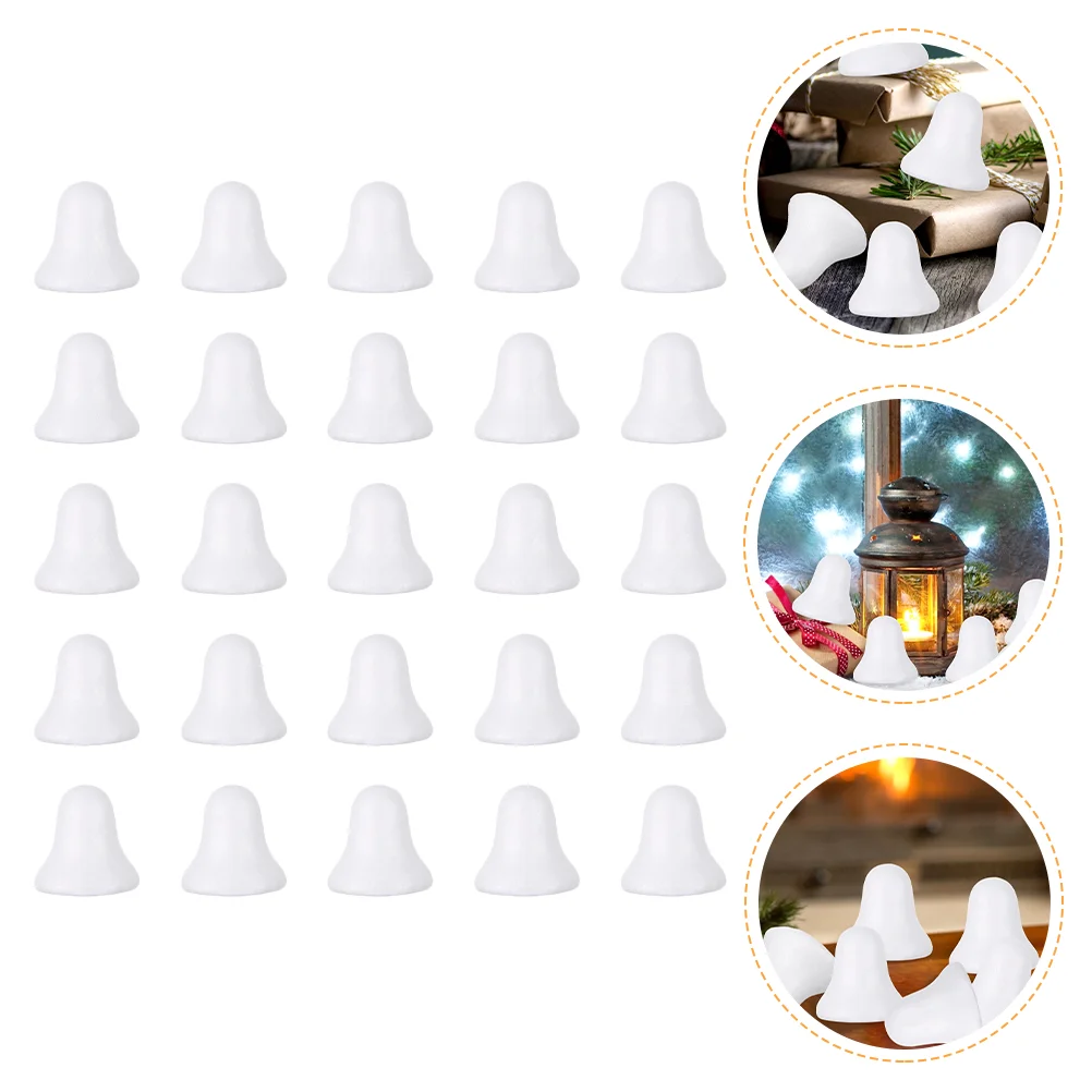 40 Pcs Decor Bubble Bell Christmas Pendants Ornament Decorate DIY Xmas Creative White Shape Jingle Foams Mold Mould
