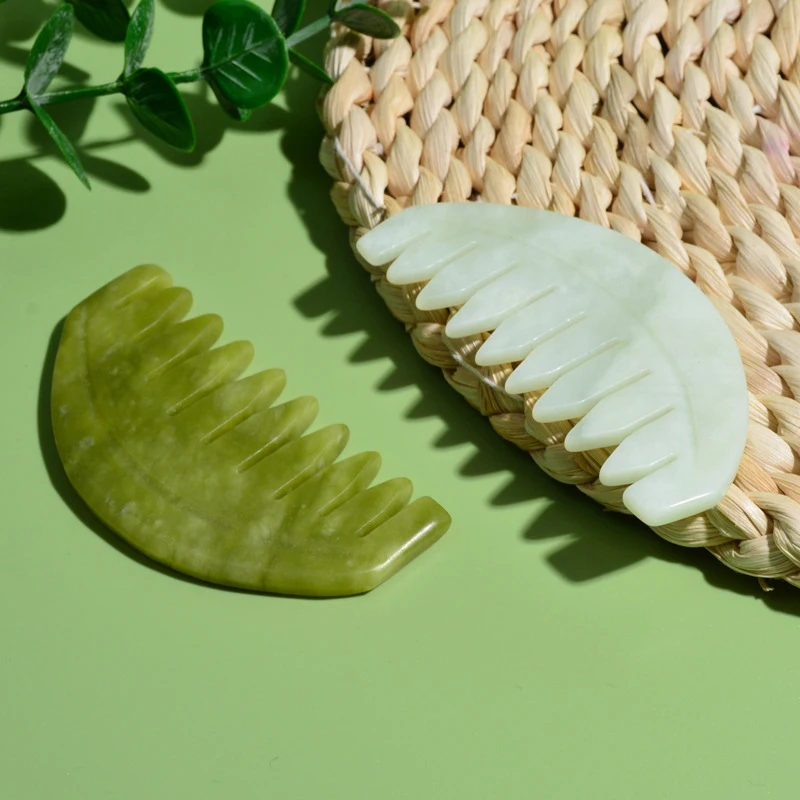 New Jade Meridian Ten-Tooth Gua Sha Massage Comb - Wide-Tooth Hair Care Tool