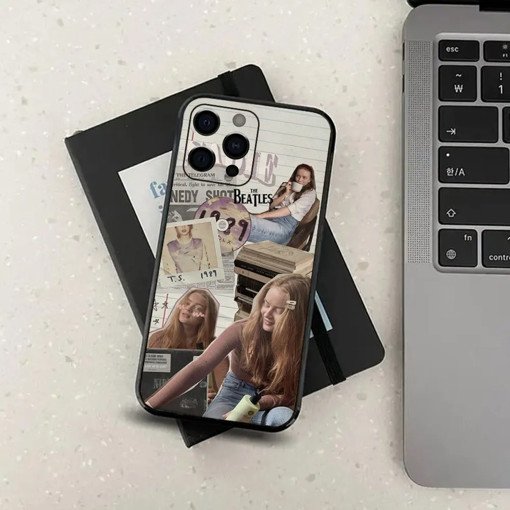 Elegant Sadie Sink Soft Black Phone Case - Premium Protective Cover