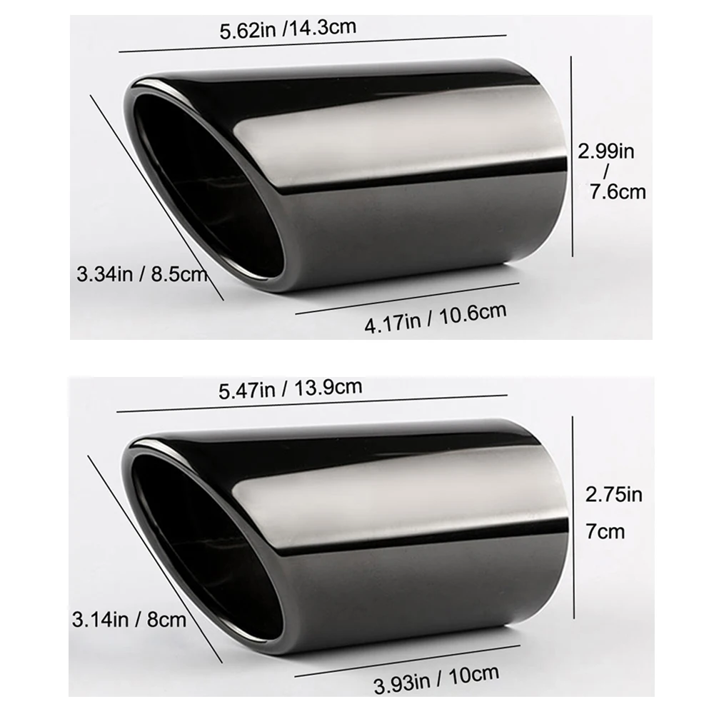 Exhaust Muffler Tip Exhaust Pipe Muffler Exhaust Trim Pipe Exhaust Tip Muffler Pipe Cover Stainless Steel Exhaust Muffler Tailpipe For VW CC Passat Tiguan Audi JETTA SAGITAR POLO GOLF 7