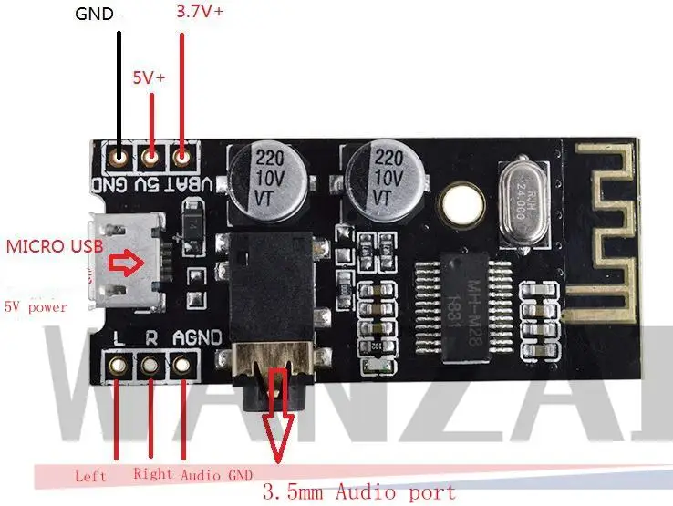 MH-MX8 MP3 Decoder Board Bluetooth 4,2 5,0 Audio Modul Verlustfreie Stereo DIY Refit Lautsprecher Hohe Fidelity HIFI M18 M28 M38 – Detail 5