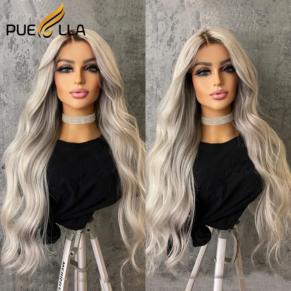 

Body Wave 13x6 HD Lace Frontal Wig Ombre Ash Blonde Human Hair Wigs for Women Brazilian Glueless Wig Human Hair Ready to Wear