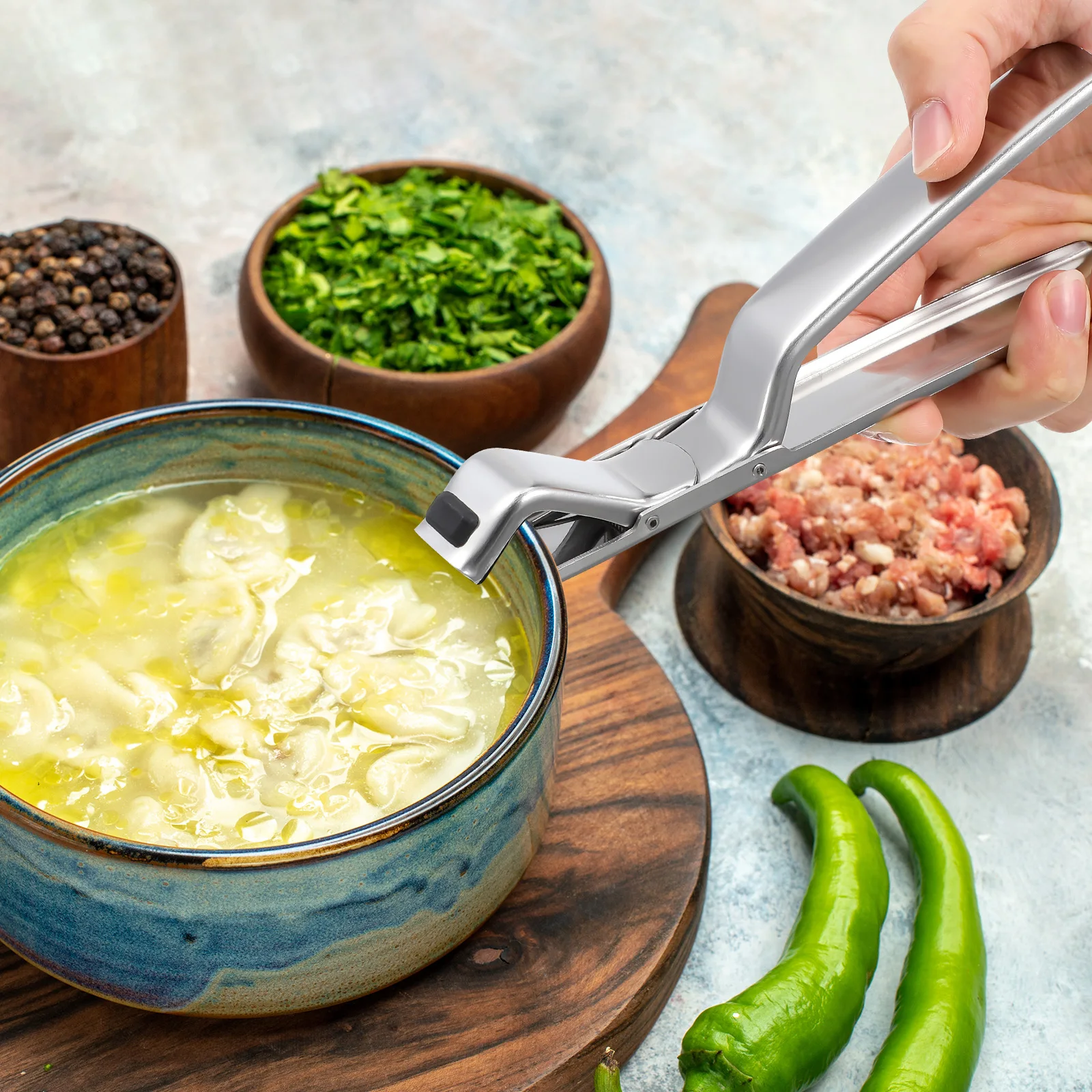 Hot Plate Gripper Bowl Holder Anti Scald Clip Kitchen Utensils Cookware Nonslip Steam Sliding Pan Stainless Steel