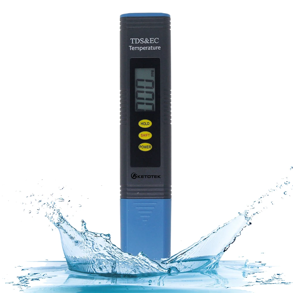 Ketotek Digital PH Meter Thermometer ATC TDS&EC Temperature Tester Celsius Fahrenheit degrees for Aquarium Pool Wine Urine Water ph meter water quality tester