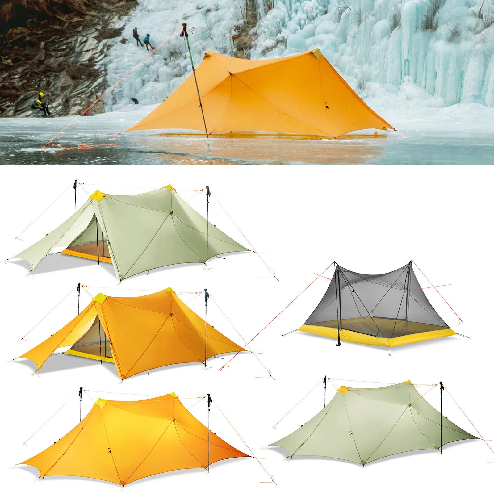 Ultralight1880gOutdoorCampingTentKit4PersonNylonSilicone