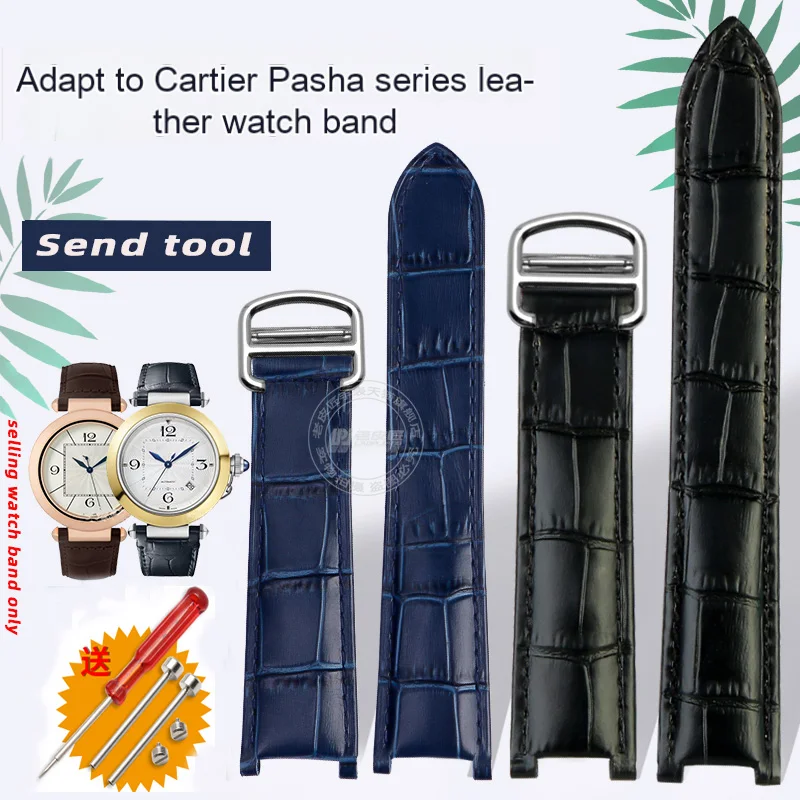 Cinturino In Vera Pelle Uomo Donna Per Cartier Pasha W3108/Hpi004 Fibbia Pieghevole Cinturino Concavo 21X15M 20X12Mm 18X10Mm Invia Strumento