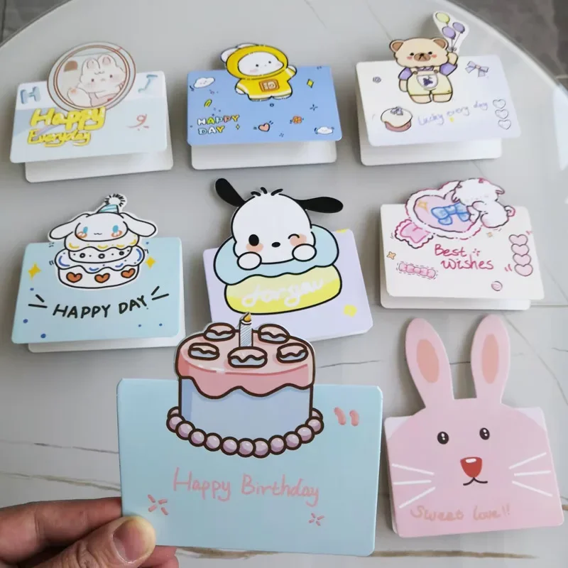 Cartoon mini birthday card 3D Instagram style cute animal shaped thank-you card handwritten blessing cards high-end gift