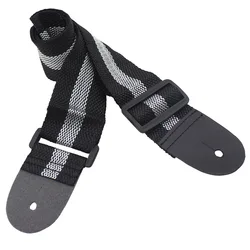 Ethnic Style Adjustable Embroidered Guitar Strap - Premium Polyester and Pure Cotton (GS-01 White)