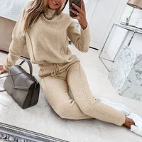 Automne femmes survêtement sweat cordon pantalon costume femme 2022 mode dames décontracté ample à manches longues pull ensemble de sport 1