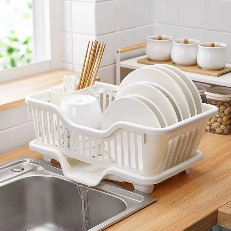 Kitchen Dishes Plastic Storage Drain Basket Drying Utensils Dripping Plate Storage Rack storage tray