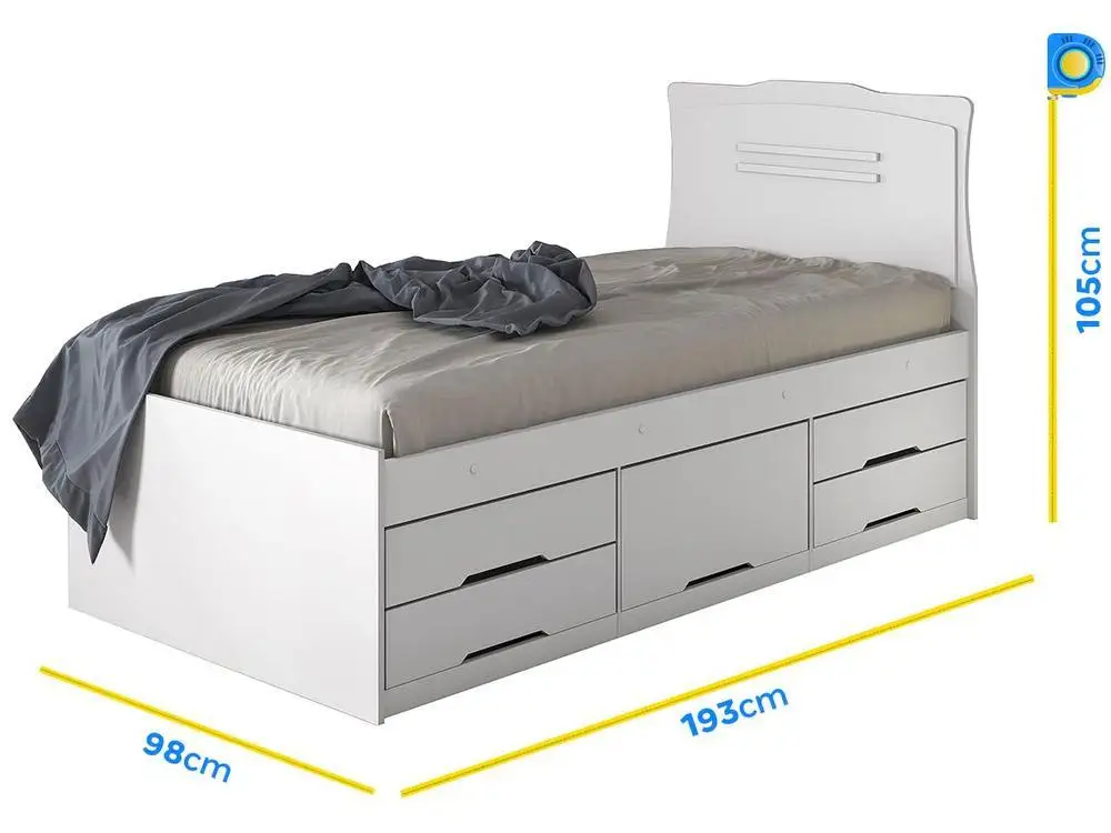 Cama de Solteiro Conquista Móveis Julia Branco 4