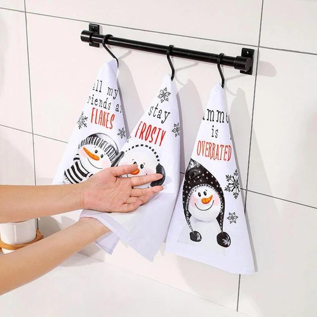 Lint-Free Decorative Do The Dishes Christmas Styles Holiday Tea Snowman  Hand Towel Kitchen Towel for Home