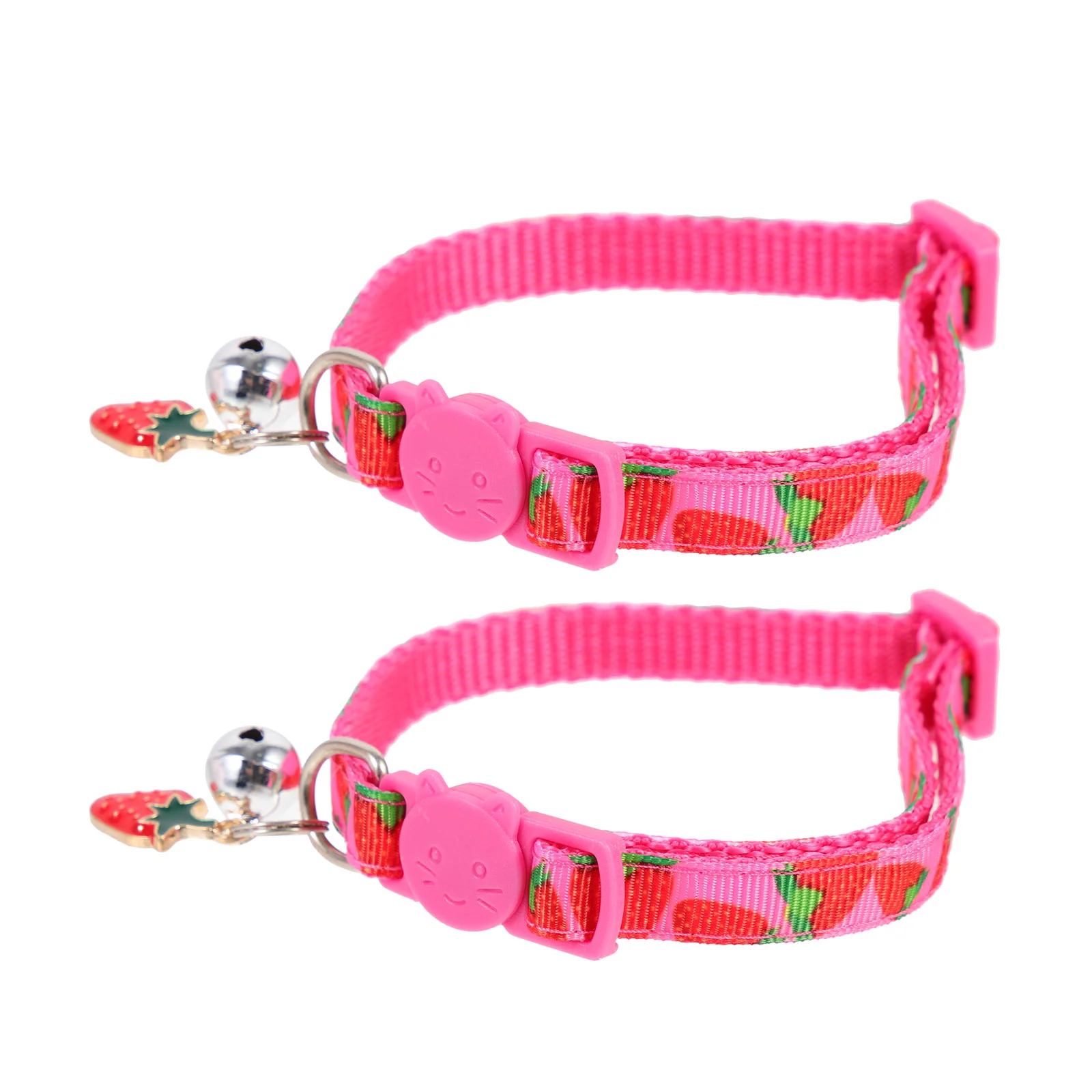 2 Pcs Pet Fruit Collar Decor Strawberry Cat Decoration Necklaces Decorate Polyester Small Ornament Lovely Adorable