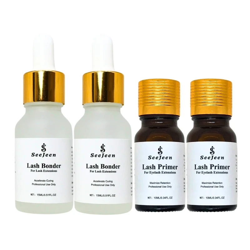 

Lash Primer and Lash Bonder Set for Eyelash Extensions, 10ML Eyelash Primer 15ML Lash Bonder Super Bonder Longer Retention