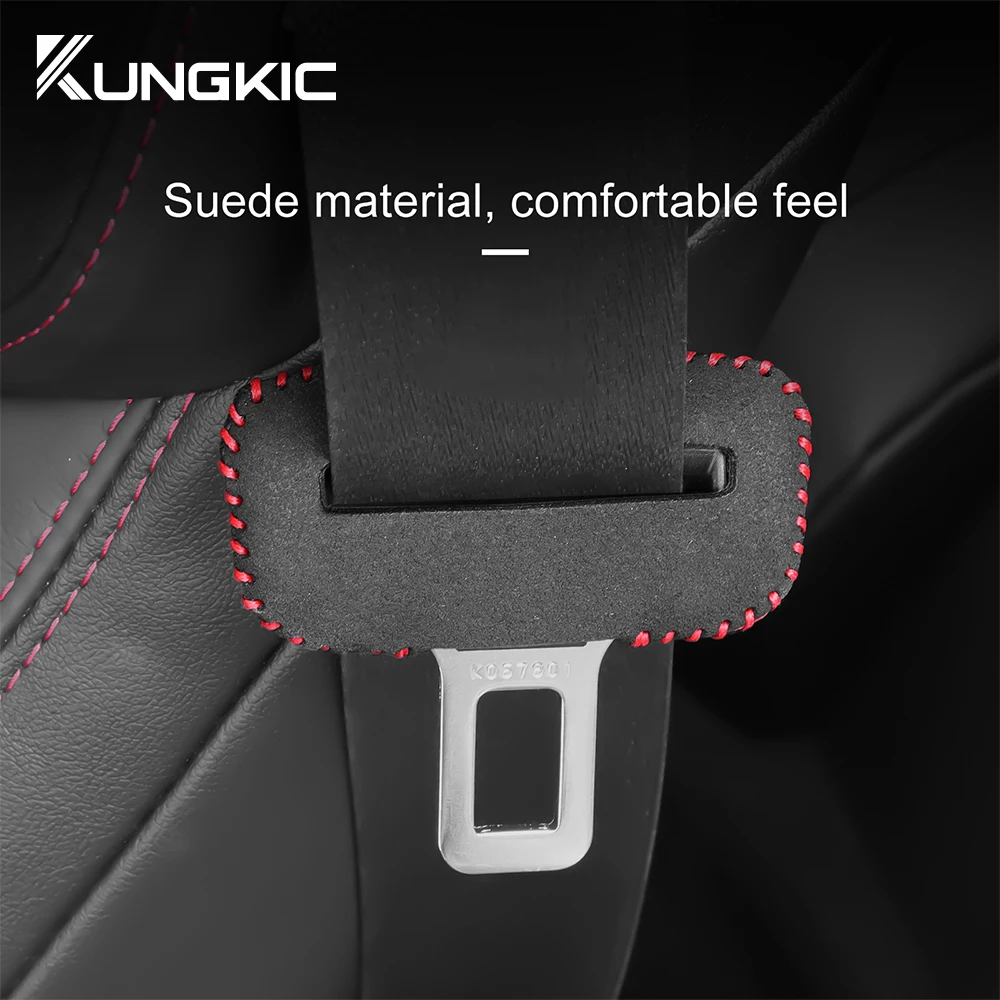 Car Safety Belt Buckle Clips Suede Leather Clip Protector Buckle Covers for Subaru BRZ Toyota GT86 2012-Accessories