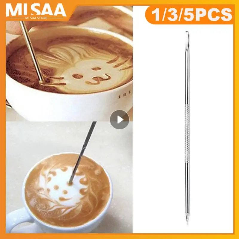 Stainless Steel Coffee Art Needles Milk Art Pen Coffee Stick Barista Tools For Cappuccino Espresso Decorating Coffee Accessories