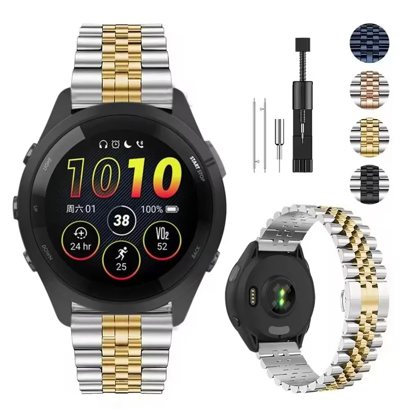 Sleek 22mm Stainless Steel Metal Wristband - Replaceable Strap