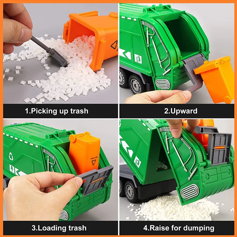 Cross-border eleven remote control sanitation garbage truck with lights and music dump truck scene simulated children's toy boy 5