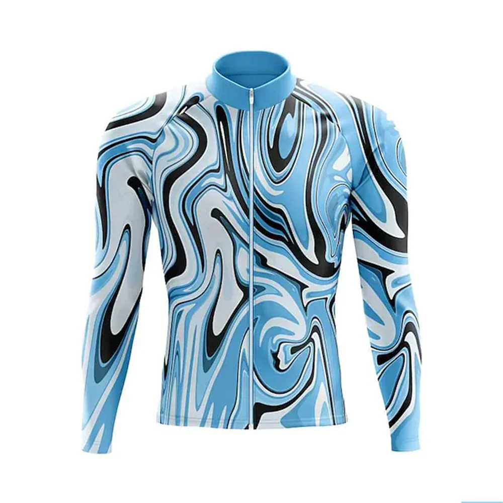 Men Custom Polyester Sublimation Cycling Jersey Long Sleeve Jersey Riding Top Mountain Bike New Design Quick-Dry