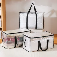 Transparent Storage Bag Large Capacity Blanket Toy Sundries Clothes Organizer Dust Proof and Moisture Moving Luggage Bags 1
