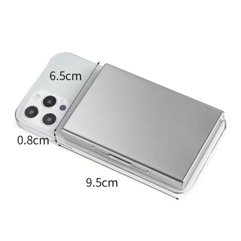1개 카드 홀더 남성용 RFID 차단 알루미늄 메탈 슬림 지갑 머니 백 안티스캔 신용 카드 홀더 얇은 케이스 소형 남성 지갑