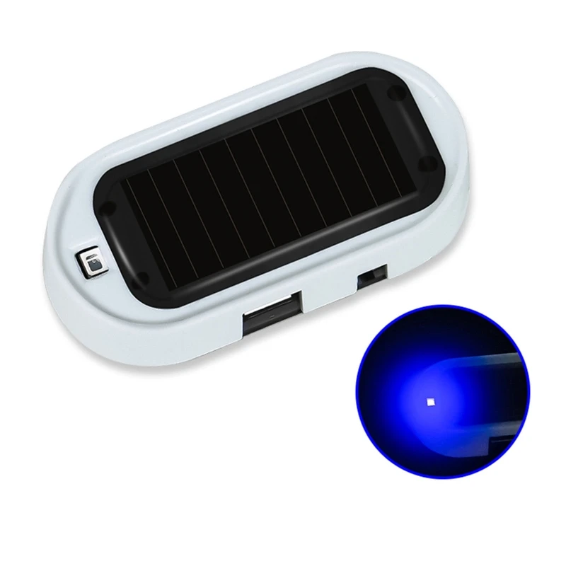 LED Car Fake Burglar Alarm Warning Solar Anti-Theft Flashing Light