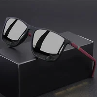 Lunettes de soleil carrées classiques pour hommes, confortables, légères, à monture noire, idéales pour les cadeaux de photographie de voyage 4
