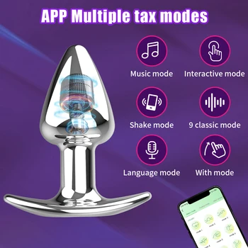 APP Butt Plug Sex Toy for Woman Men Gay Prostate Massager Remote Control Stainless Steel Anal Plug Vibrators Sex Toy for Adults 3