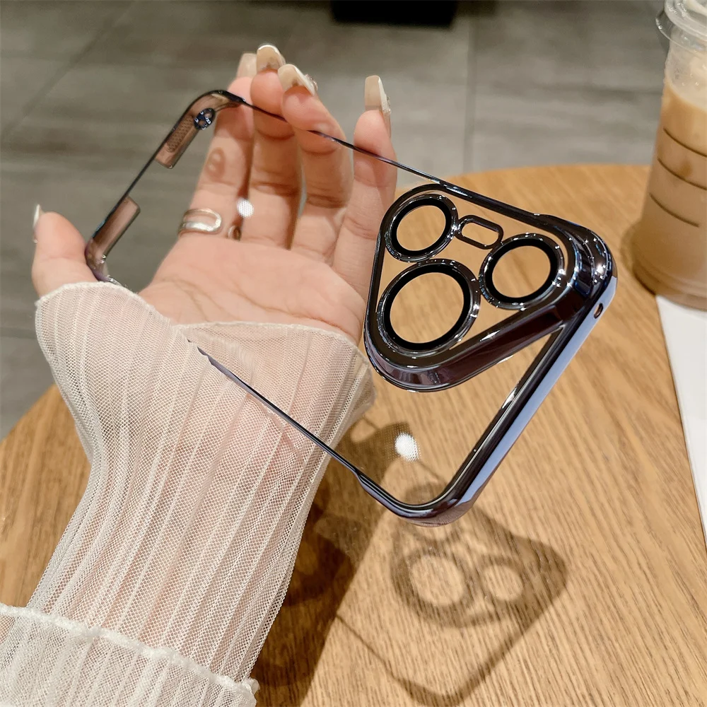 Ultra-Thin HD Clear Frameless Plating Phone Case Cover